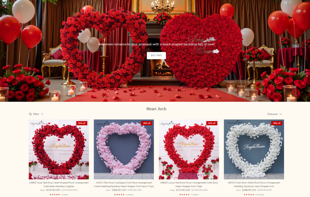 A Shopify Wedding Flower Store Built to Sell-Collection Page: Organizing a Large Product Category