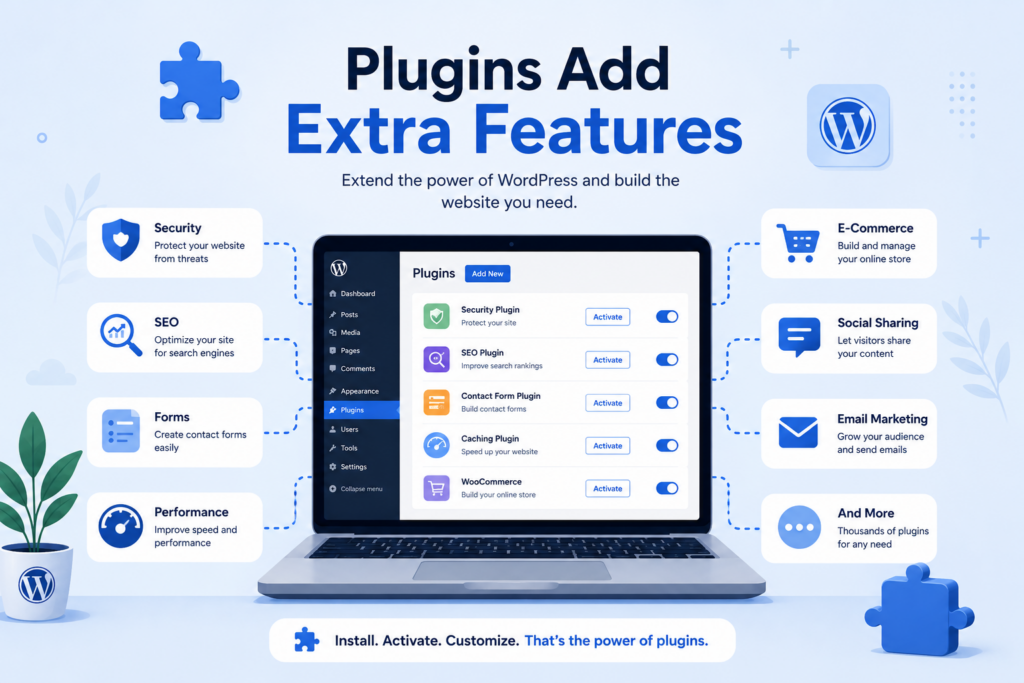 How Does WordPress Work? A Beginner-Friendly Guide-Plugins Add Extra Features