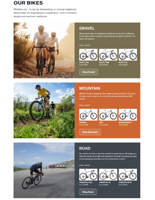 How Cycling Builds Trust Through Website Design-Core Design Analysis: Why The Website Works-Our Bikes: Making Product Categories Easy To Understand