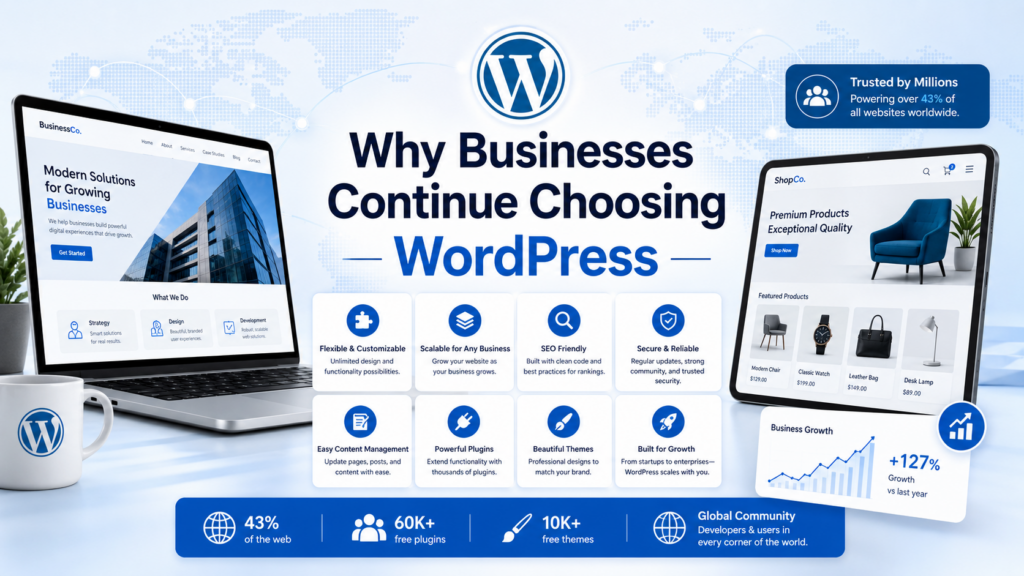 How Many Websites Use WordPress Today?-Why Businesses Continue Choosing WordPress