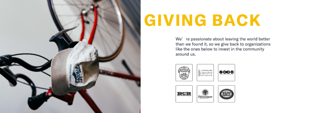 How Cycling Builds Trust Through Website Design-About Us Page: Building A Complete Brand Story-Giving Back: Expanding Trust Beyond The Product