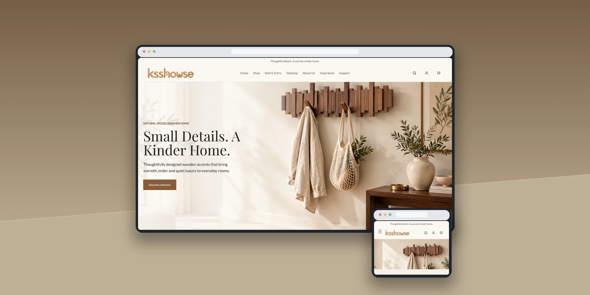KSSHOUSE store website desktop and mobile browser mockup display