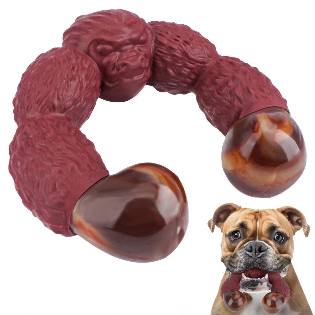 Product picture of pet teething toy: white background Key visual: retain the complete circular outline