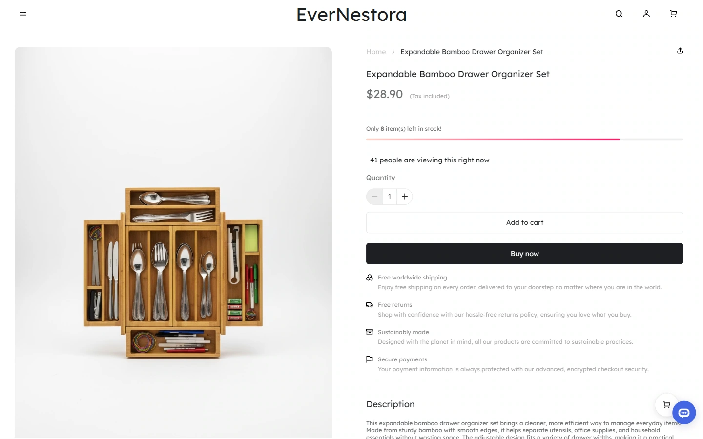 Product details: Put pictures and single product information together
