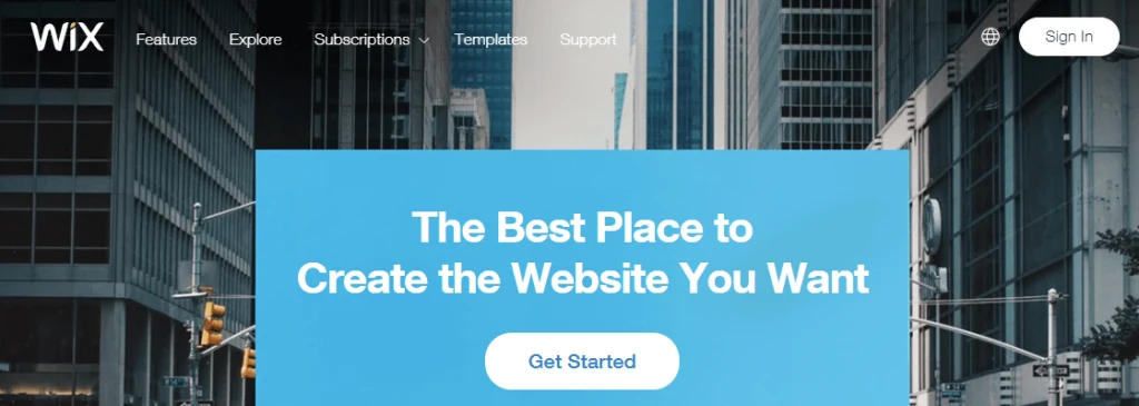 Wix history official website interface screenshot