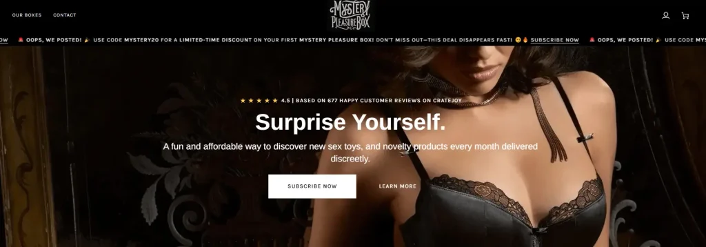 WordPress Adult Subscription Blind Box Brand Website Design and Construction Case - Integrate design into the website construction process - Design is assistive, not dominant