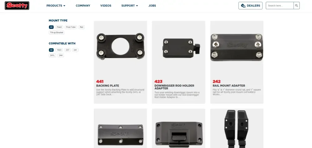 WordPress outdoor fishing gear brand website overall website design-category page and product page optimization-category page