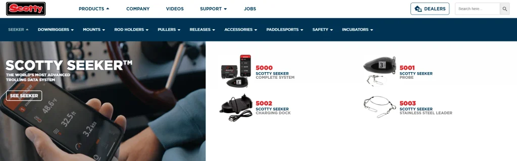 WordPress outdoor fishing gear brand website overall website design-category navigation