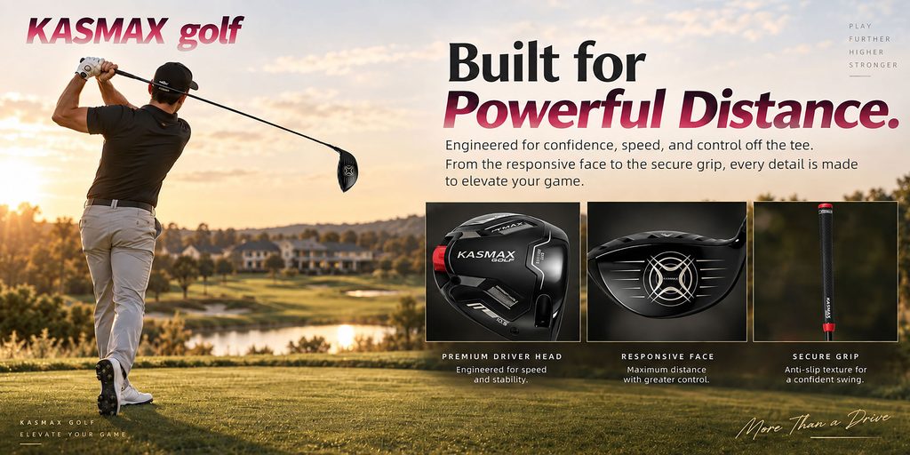 Temu Golf Club Poster Design-Using Powerful Visual Expression of Drivers