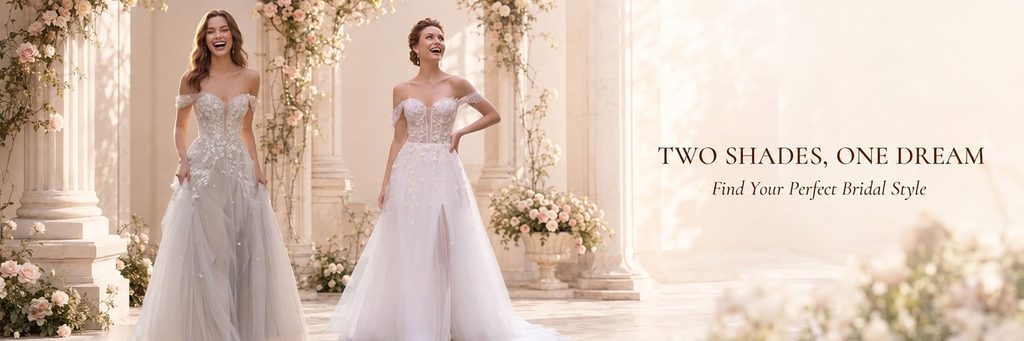 SHEIN Wedding Shop Poster Design Analysis-Double Model Composition Highlights Different Wedding Dress Styles
