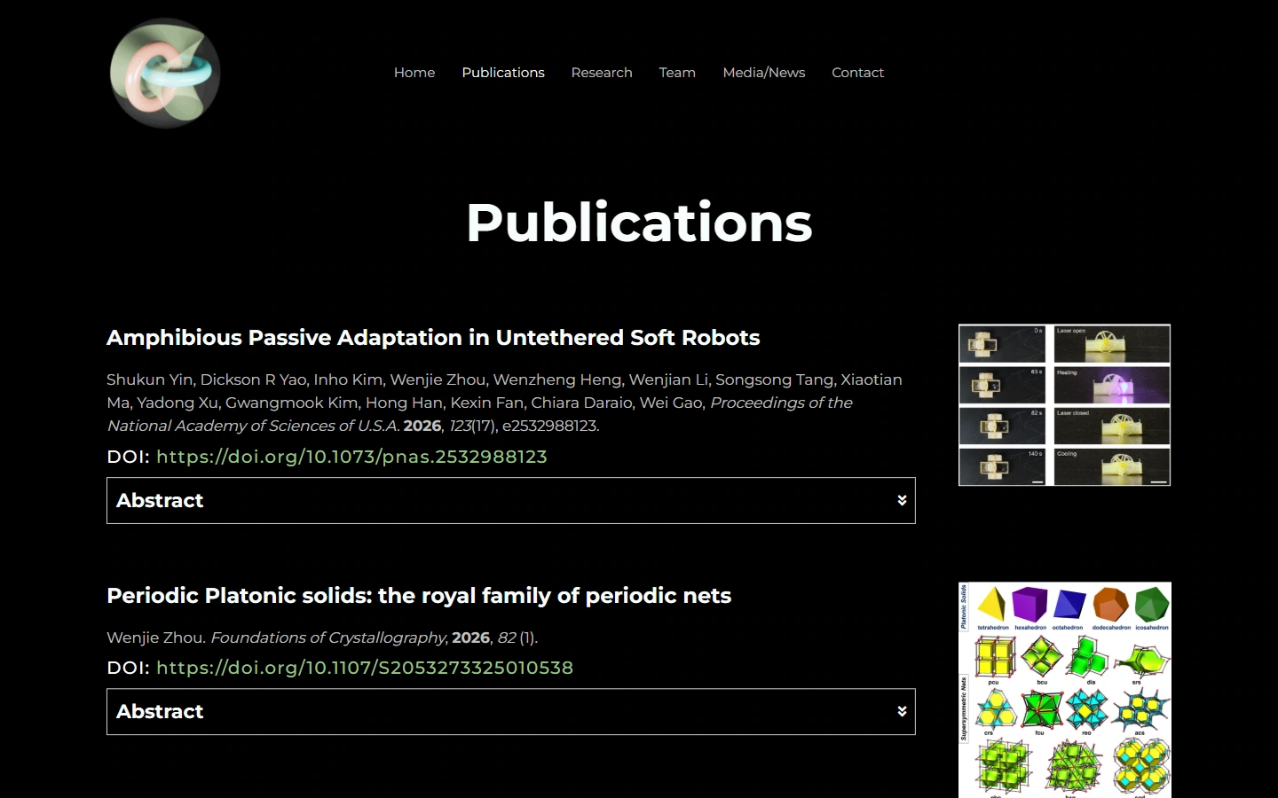 Intelligent Matter Lab Academic Achievements: Make Achievement Entries Easy to View