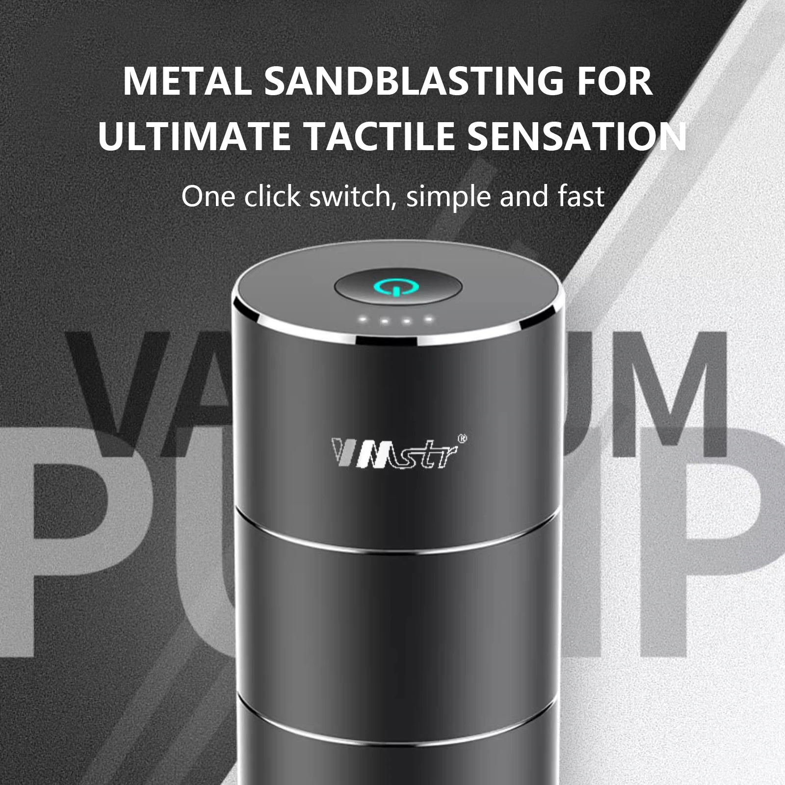 Portable vacuum pump product image: Material close-up: Use dark colors to create changes