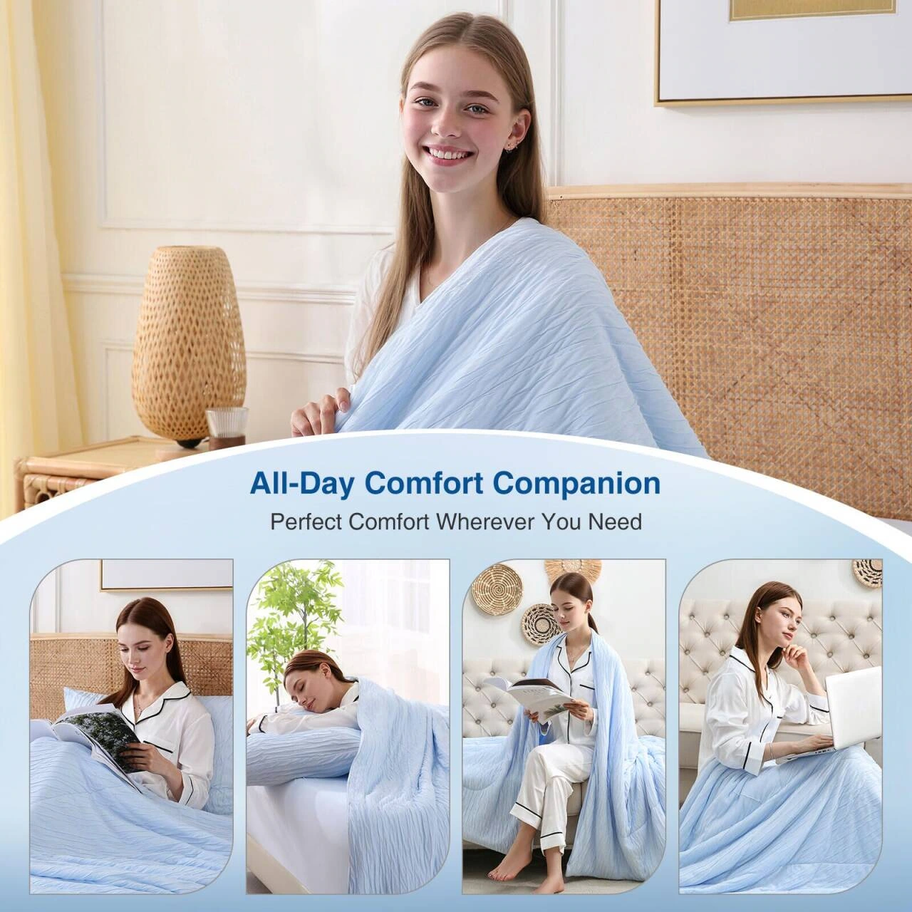 Cool air conditioner product picture: multiple uses: the big picture brings out four small scenes