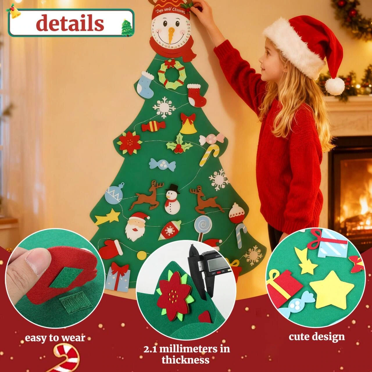 DIY felt Christmas tree product picture: Detailed description: Partially derived from the children’s scene