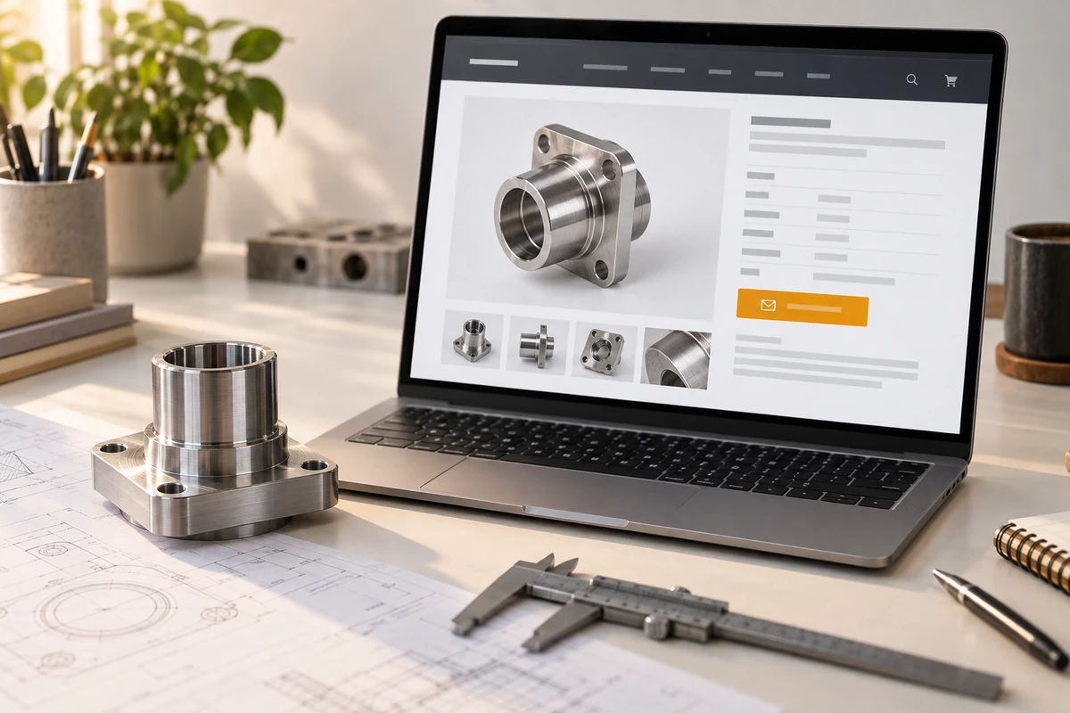 Conceptual illustration of the product page of the actual industrial product, display parameters, detailed pictures and inquiry portal