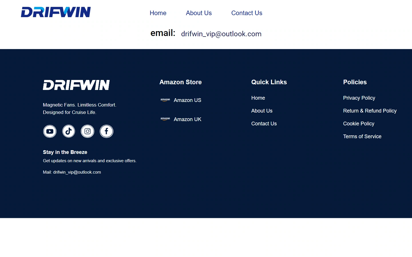 DRIFWIN Contact Page: Give communications a clear place