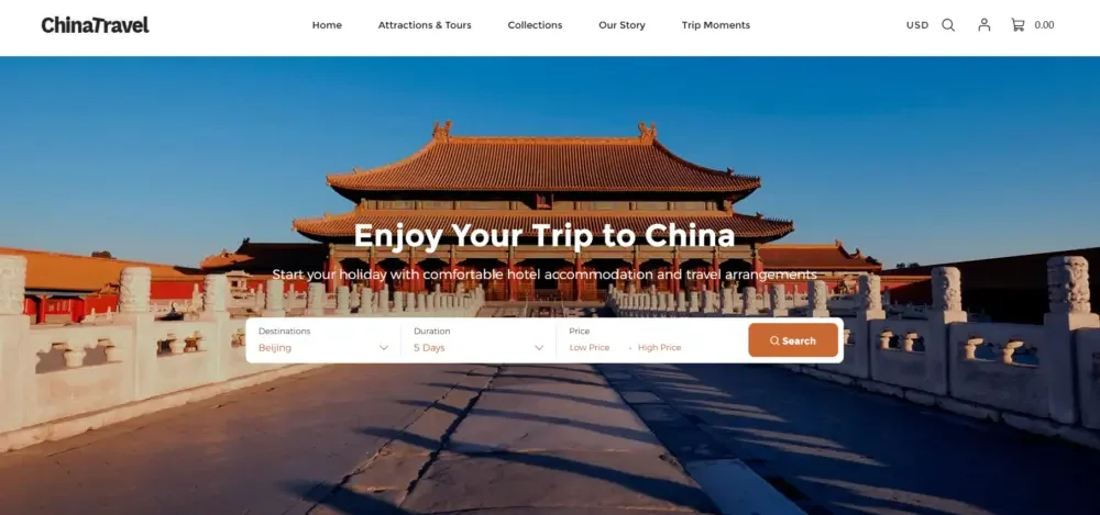 WordPress travel booking website design and user experience optimization - home page design strategy - first screen visual: the first sight inspires the desire to travel