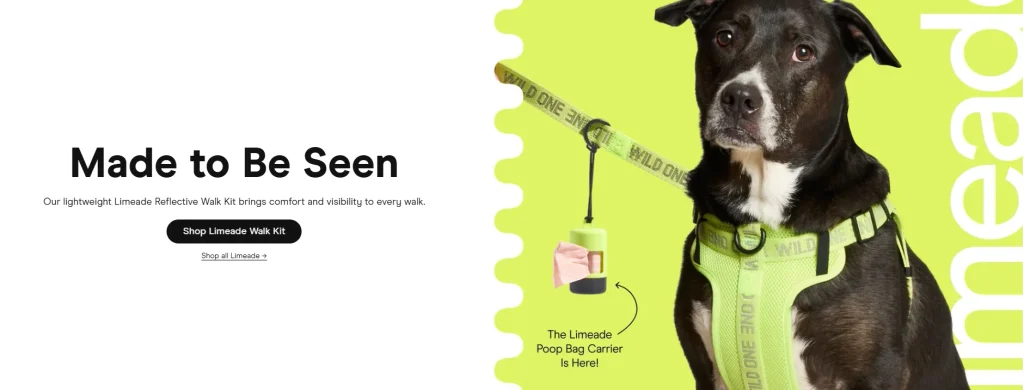 Shopify pet supplies brand website website design case-Hero first screen design-quickly establish brand impression