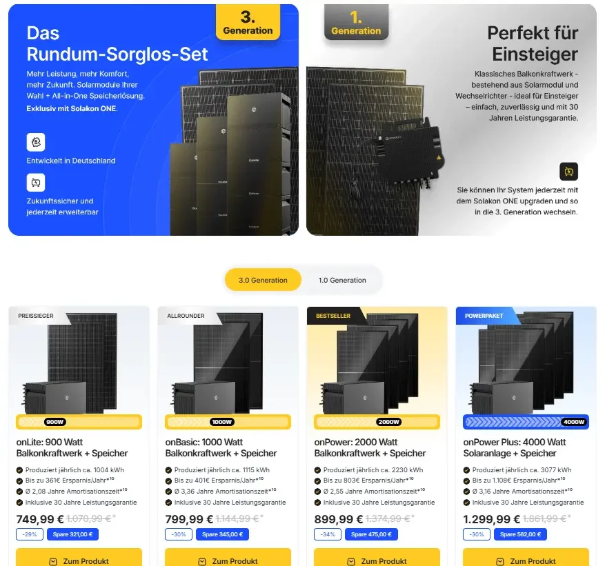 Shopify solar equipment brand website website design case-package display and purchase decision simplification