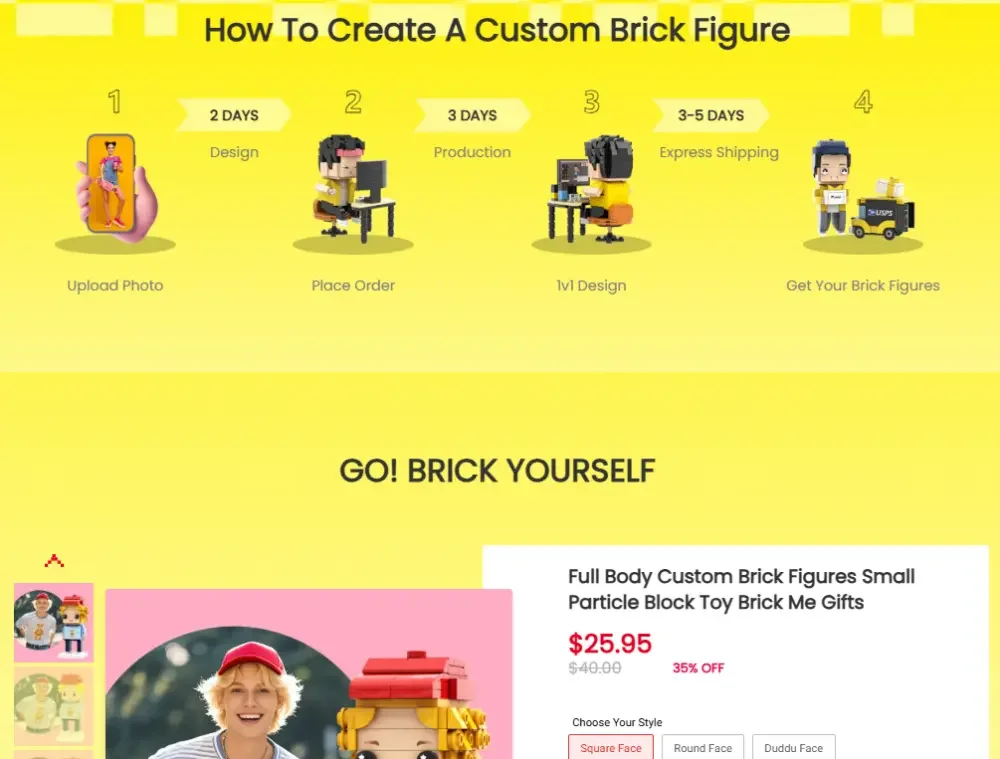 Shopify custom building block brand website design and conversion optimization case - customization process design