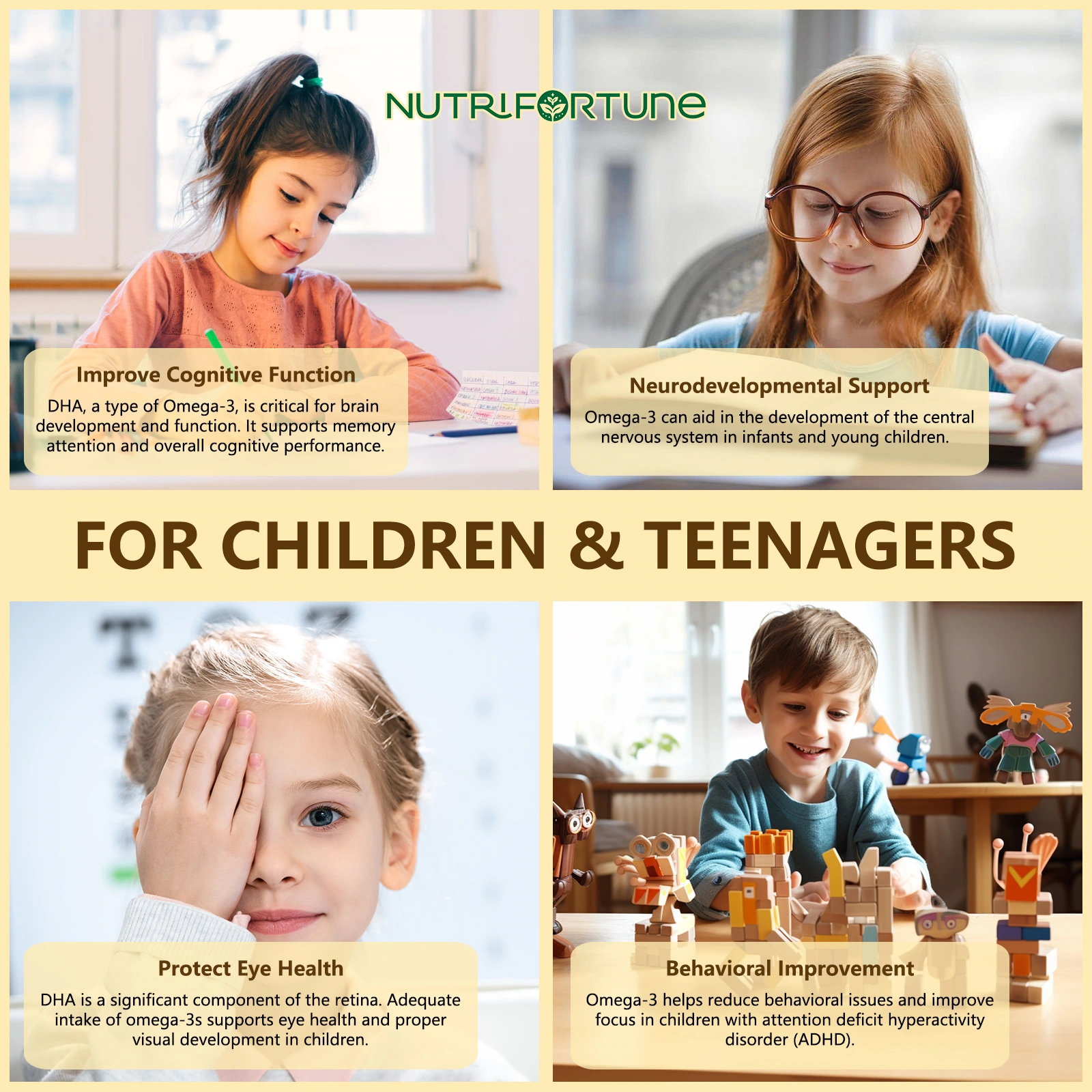 Fish oil nutritional supplement product picture: character card: unify the information position of the four photos