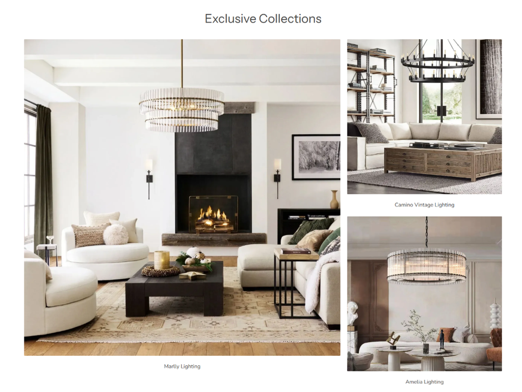 Yarelighting lighting brand website visual design and brand experience analysis-series collection display: enhance product appeal through style classification