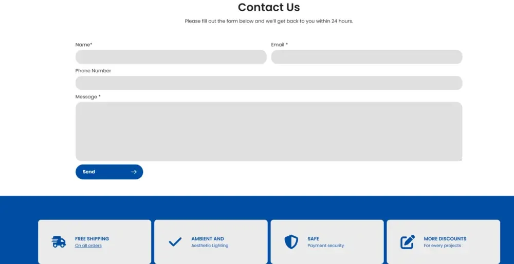 Shopify LED lighting brand website website design and conversion optimization case-content and inspiration section