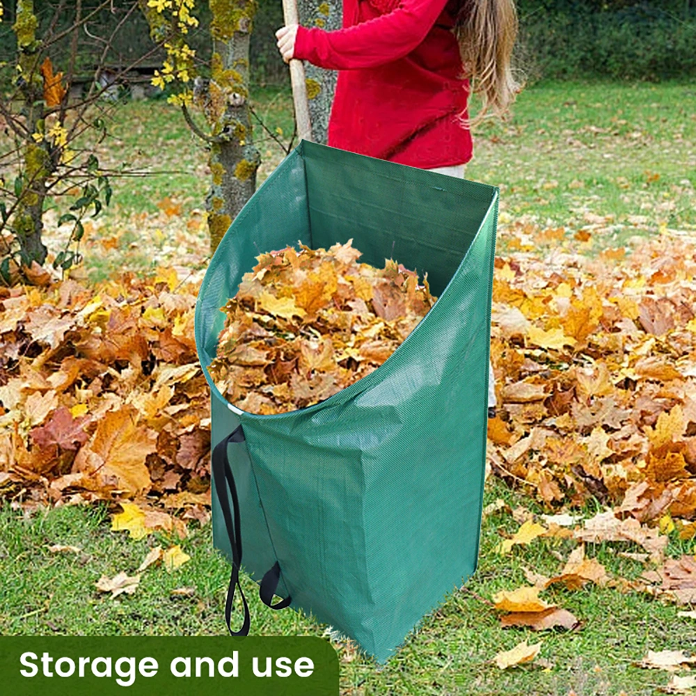 Folding Gardening Leaf Collection Bag Product Picture: Yard Action: Characters Provide Scale Reference