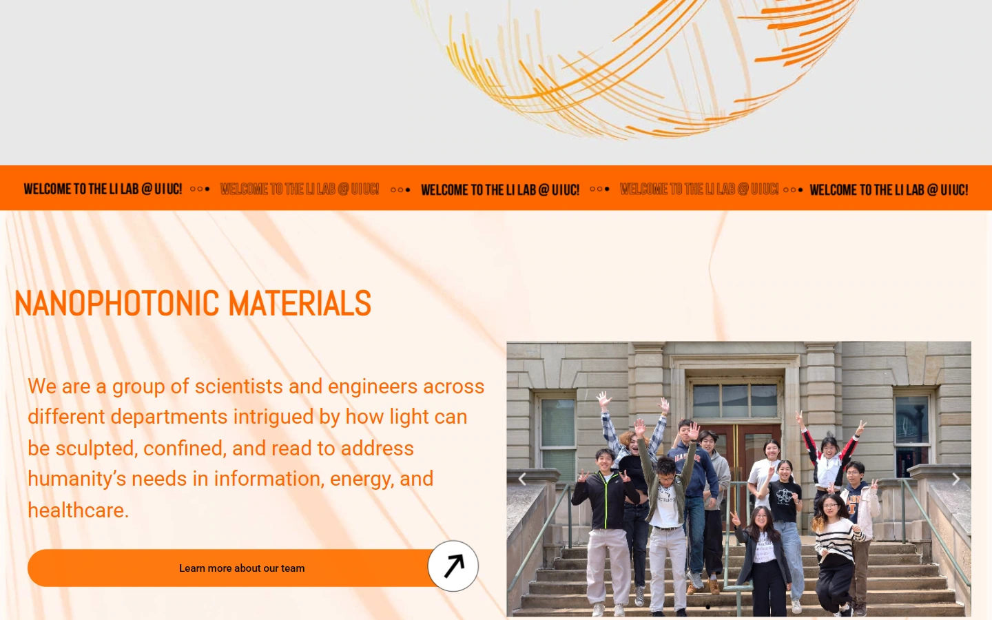 Li Lab home page content: organize different topics separately