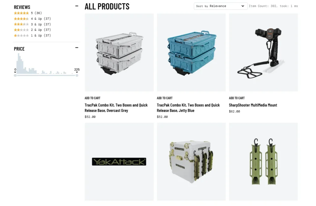 WordPress fishing equipment brand website website design case - product collection page experience design - improve product browsing efficiency