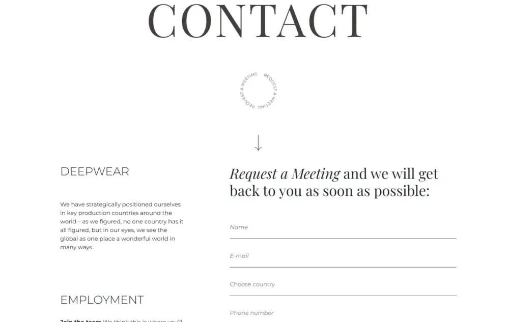 Shopify clothing manufacturing industry B2B website design case