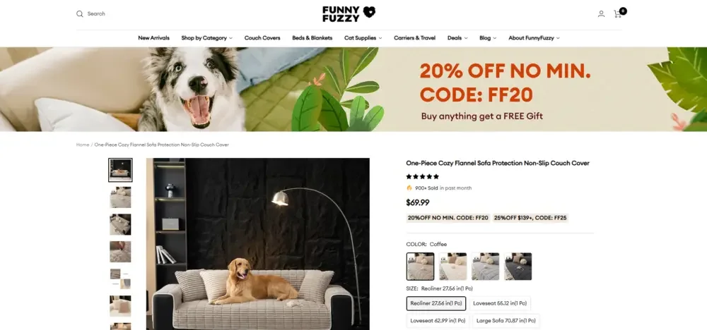 Shopify pet products brand website website design case-product product detail page (PDP)