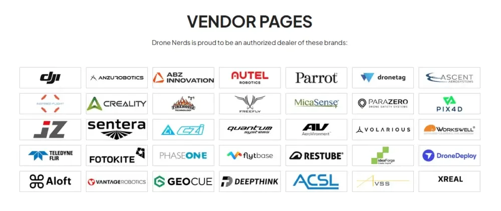 Shopify drone e-commerce brand website entire site visual design case - home page design: quickly establish trust and clear understanding - trust building module