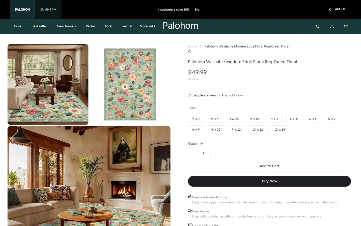 Product details: Put pictures and single product information together