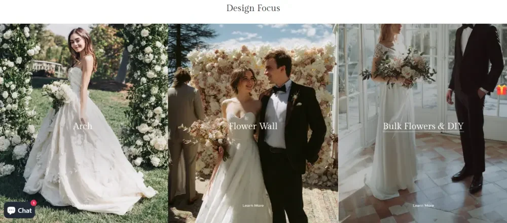 Shopify high-end floral brand website design case - lifestyle scene section: selling not only products, but also user experience