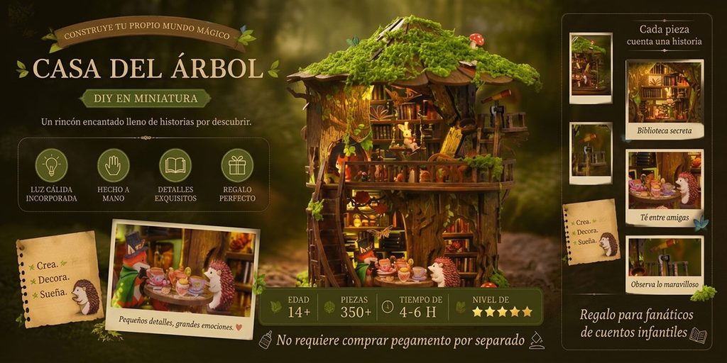 Shopee DIY Ornaments Store Poster Design-Sixth: Use a fairy tree house to open up another DIY product imagination