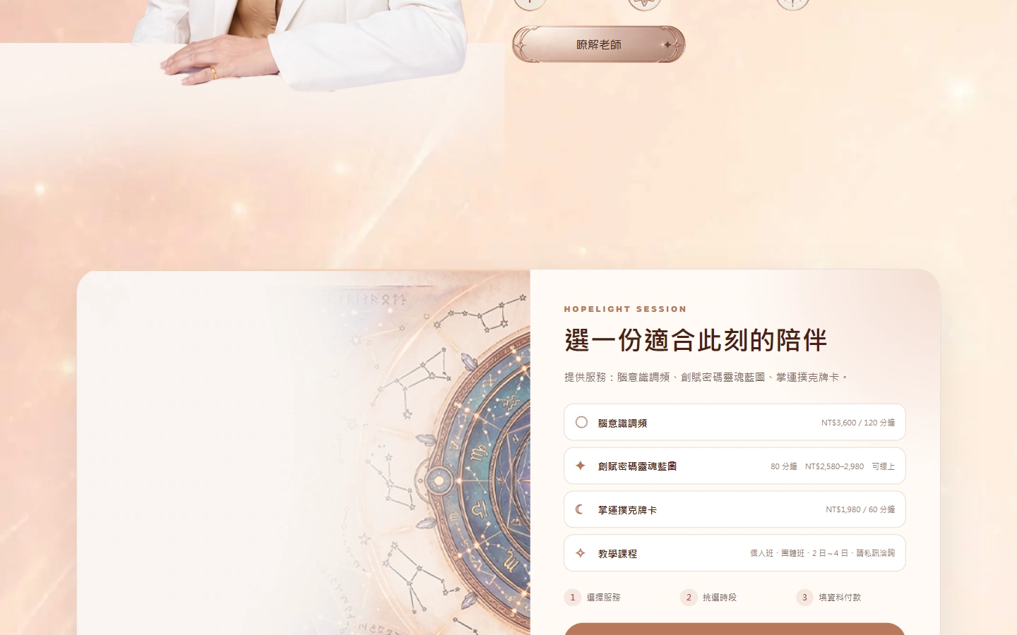 HopeLight homepage content: organize different topics separately