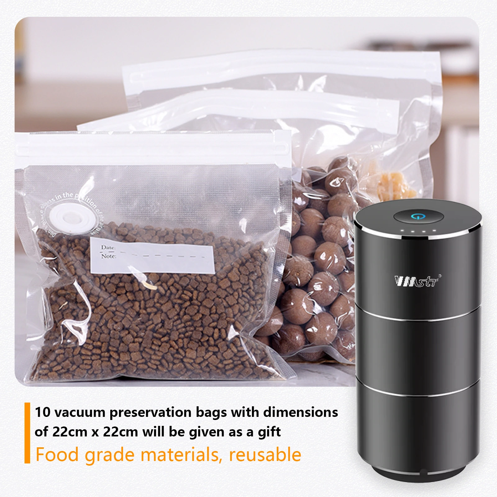 Portable vacuum pump product picture: Storage scenario: Use a combination of objects to explain the usage location