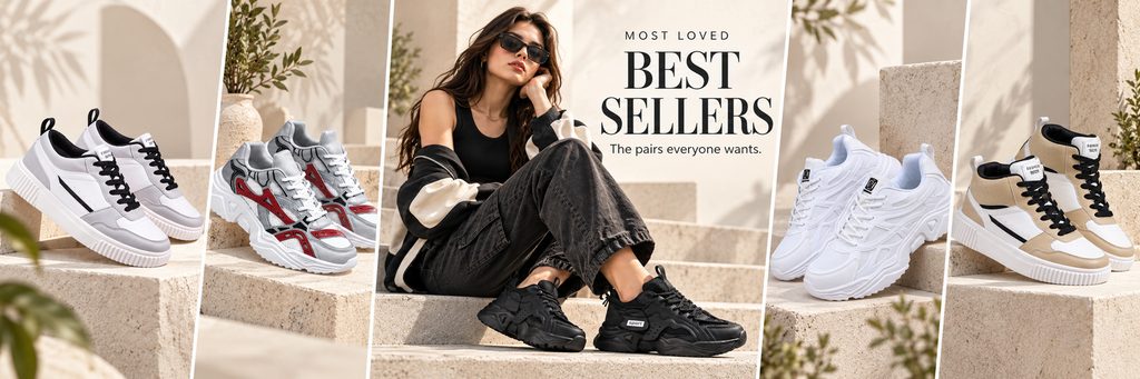 SHEIN Shoe Store Poster Design-Best Sellers Poster: Create a sense of hot sales through multiple product combinations