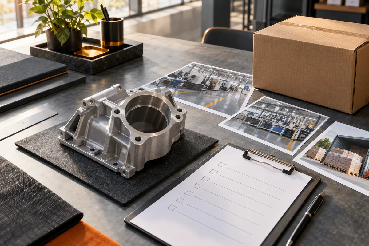 Conceptual scenario of industrial product samples and factory data, illustrating that home page evidence should be verifiable