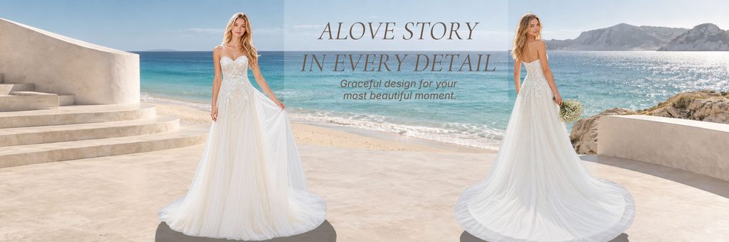 SHEIN Wedding Shop Poster Visual Design Case - Display from dual perspectives to highlight the lightness and elegance of the wedding dress
