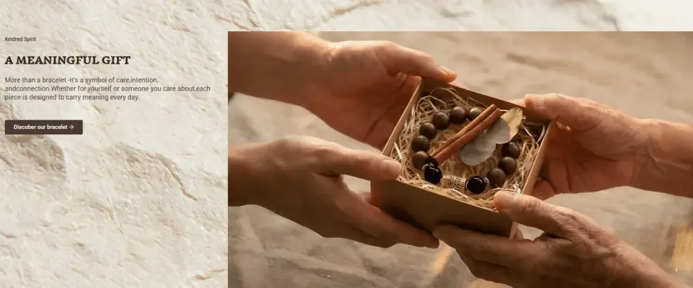 Shopify handmade jewelry and fragrance brand website design case-strengthening product meaning and gift scenarios-shifting from "buying products" to "expressing feelings"