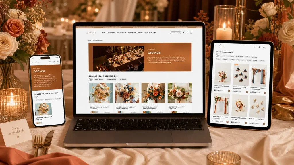Shopify wedding decoration brand website page design case