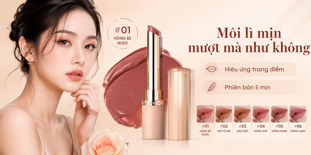 Shopee Beauty Product Store Poster Design - Highlighting the Soft Mist Texture of Matte Lipstick