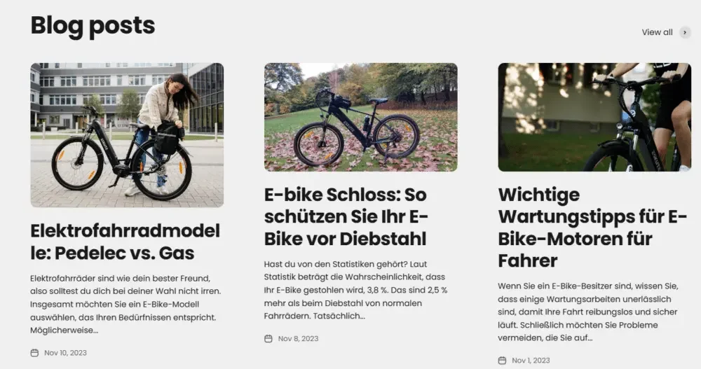 Shopify Electric-Assisted Bicycle Brand Website Design Case-Home Page Design: Building First Impression-Lifestyle Narrative Module