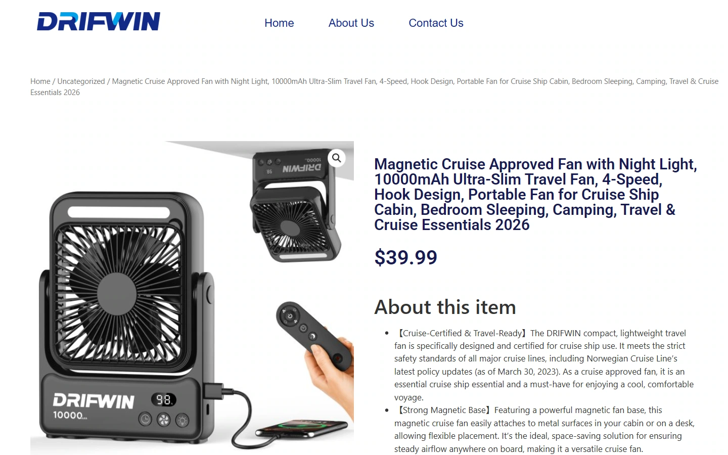 DRIFWIN Product Listings: Keep images adjacent to product information