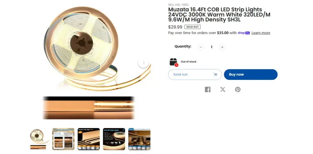 Shopify LED lighting brand website website design and conversion optimization case-product page design: driving users to make purchasing decisions