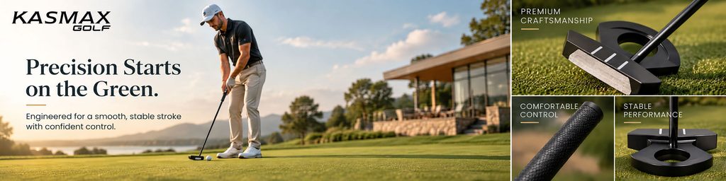 Temu golf club poster design-create a professional golf atmosphere with putting scenes