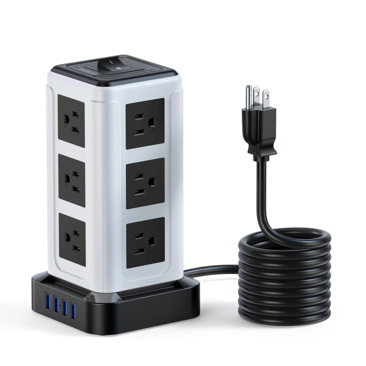 Tower socket product picture: White background Key visual: Complete explanation of the tower body and wires