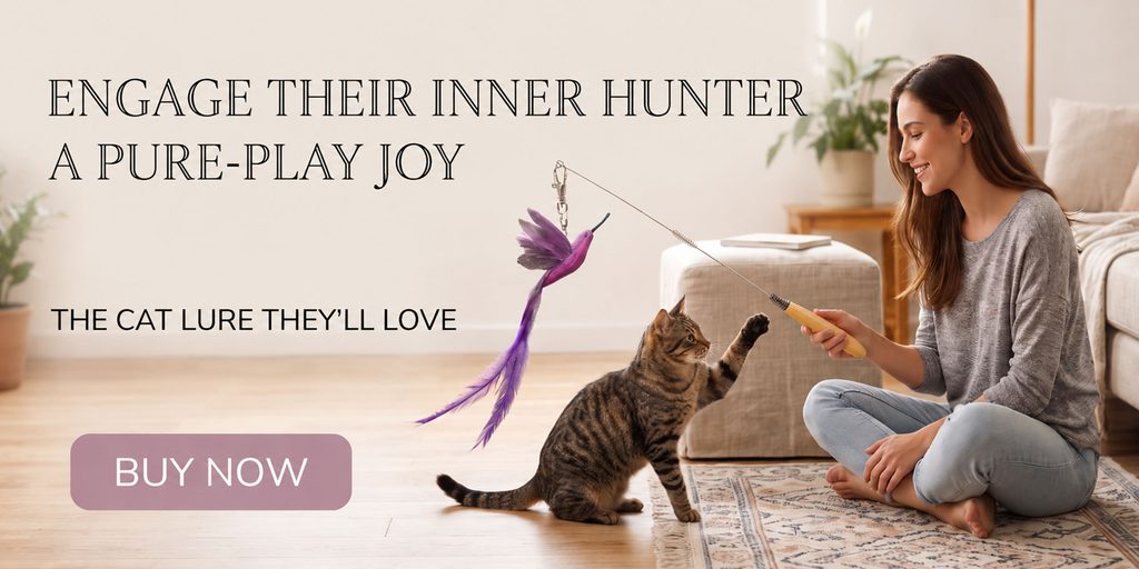 Shopee pet products store poster design-cat stick poster: let interactive actions directly explain product value